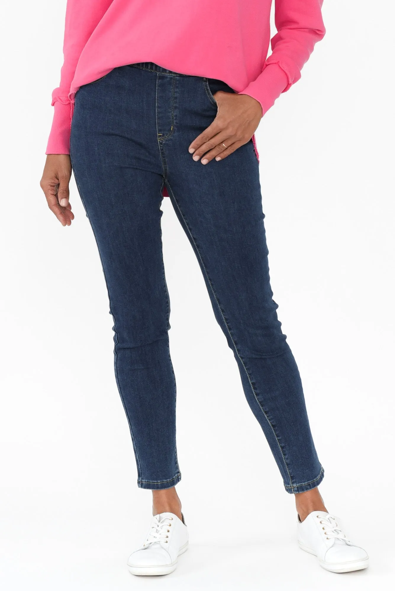 Zadie Dark Denim Stretch Jeans sold by Blue Bungalow