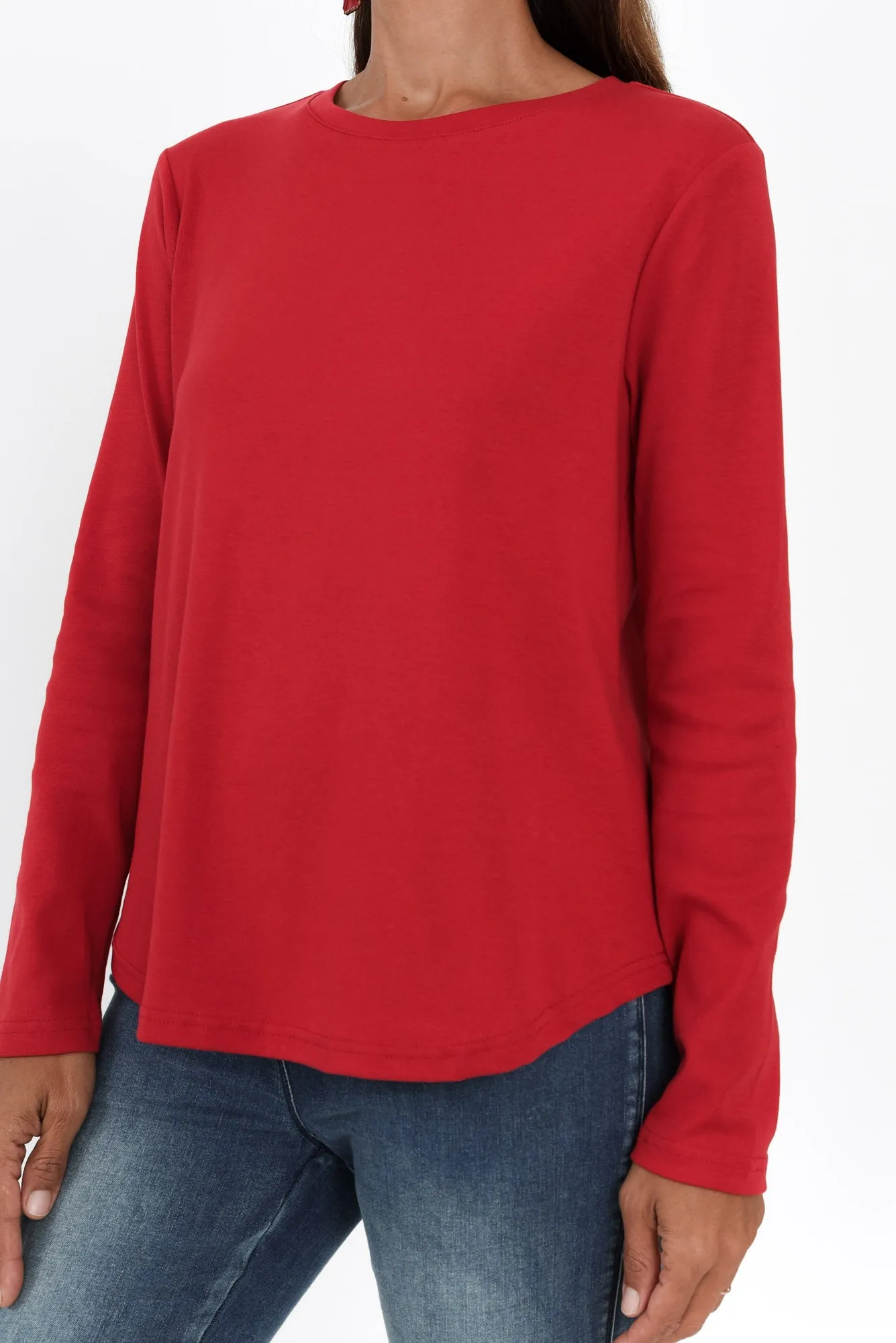 Porter Red Cotton Long Sleeve Top sold by Blue Bungalow product image thumbnail 5