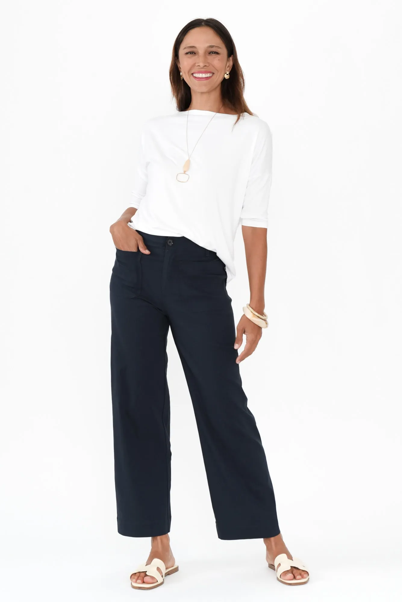Marine Navy Wide Leg Pants sold by Blue Bungalow product image thumbnail 2