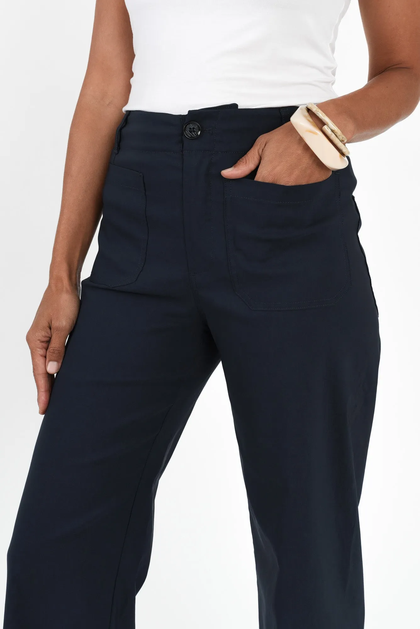 Marine Navy Wide Leg Pants sold by Blue Bungalow product image thumbnail 3