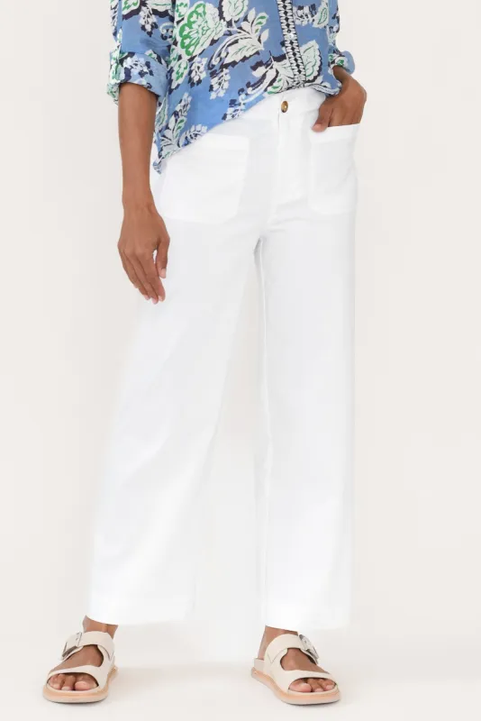 Marine White Wide Leg Pants sold by Blue Bungalow