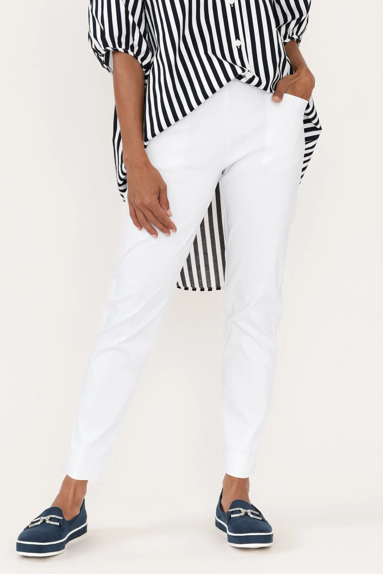Harbour White Stretch Pants sold by Blue Bungalow