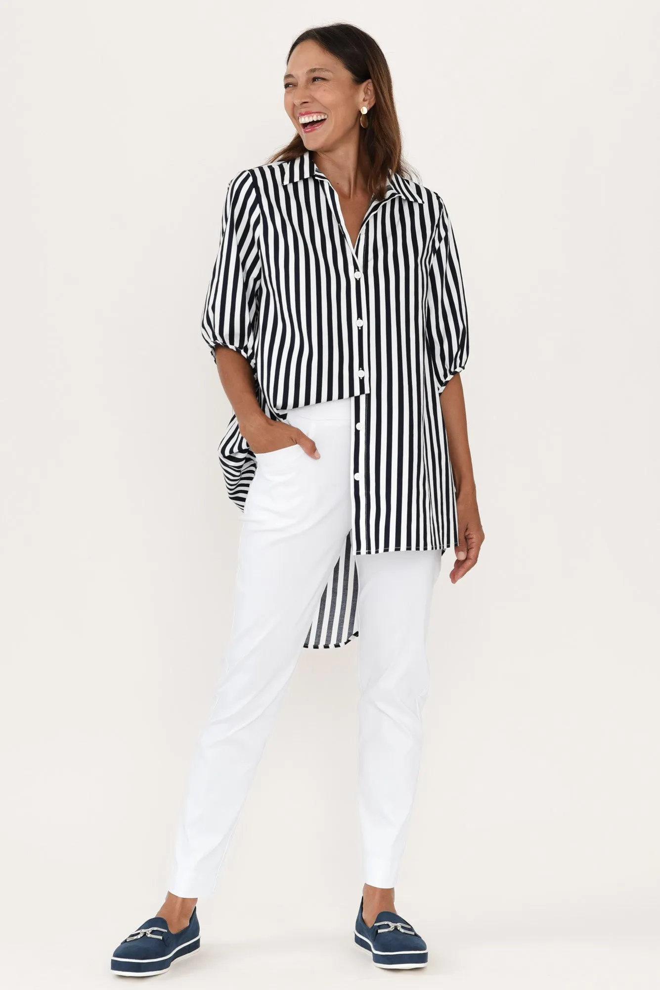 Harbour White Stretch Pants sold by Blue Bungalow product image thumbnail 2