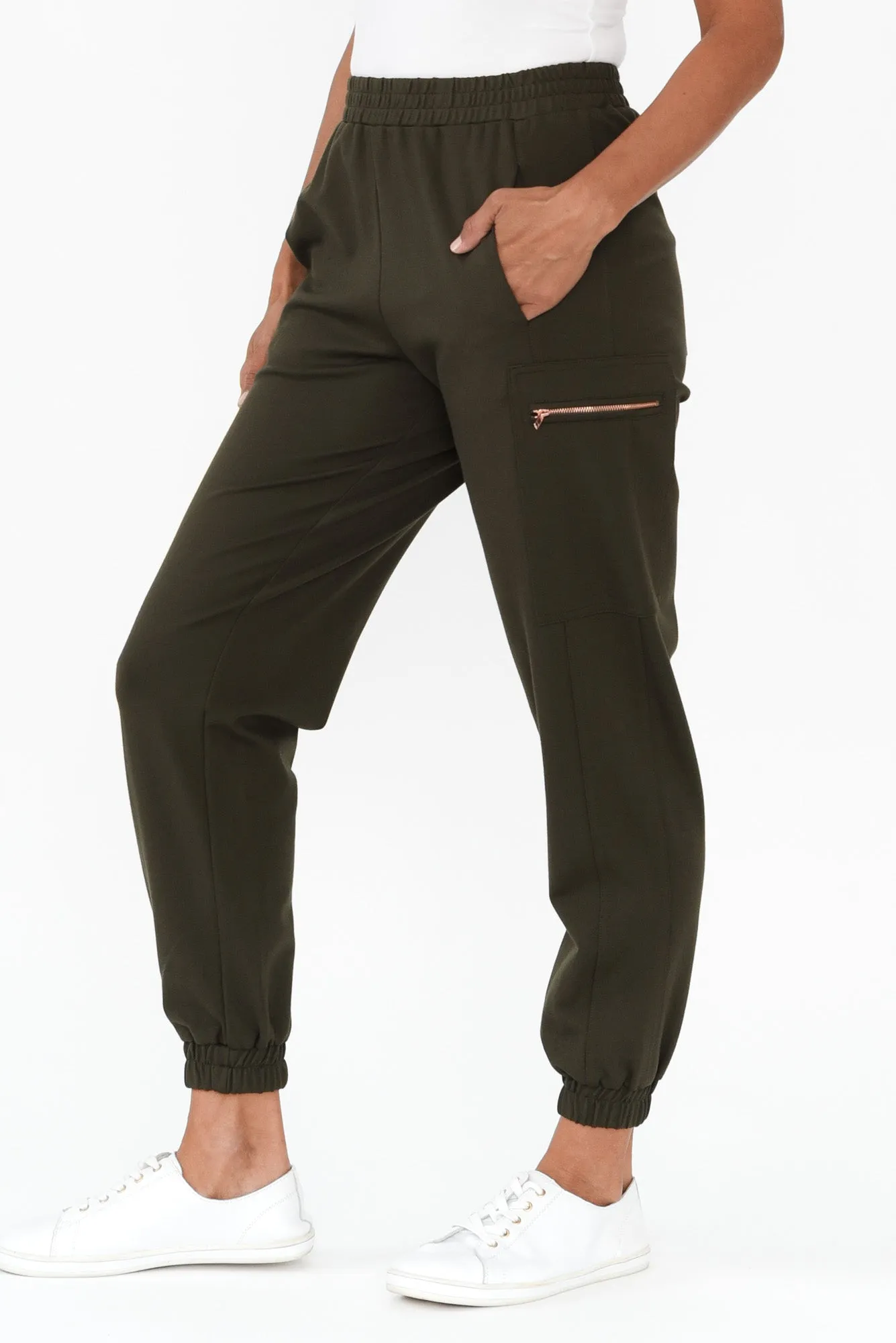 Tracey Khaki Zip Pocket Jogger sold by Blue Bungalow product image thumbnail 4