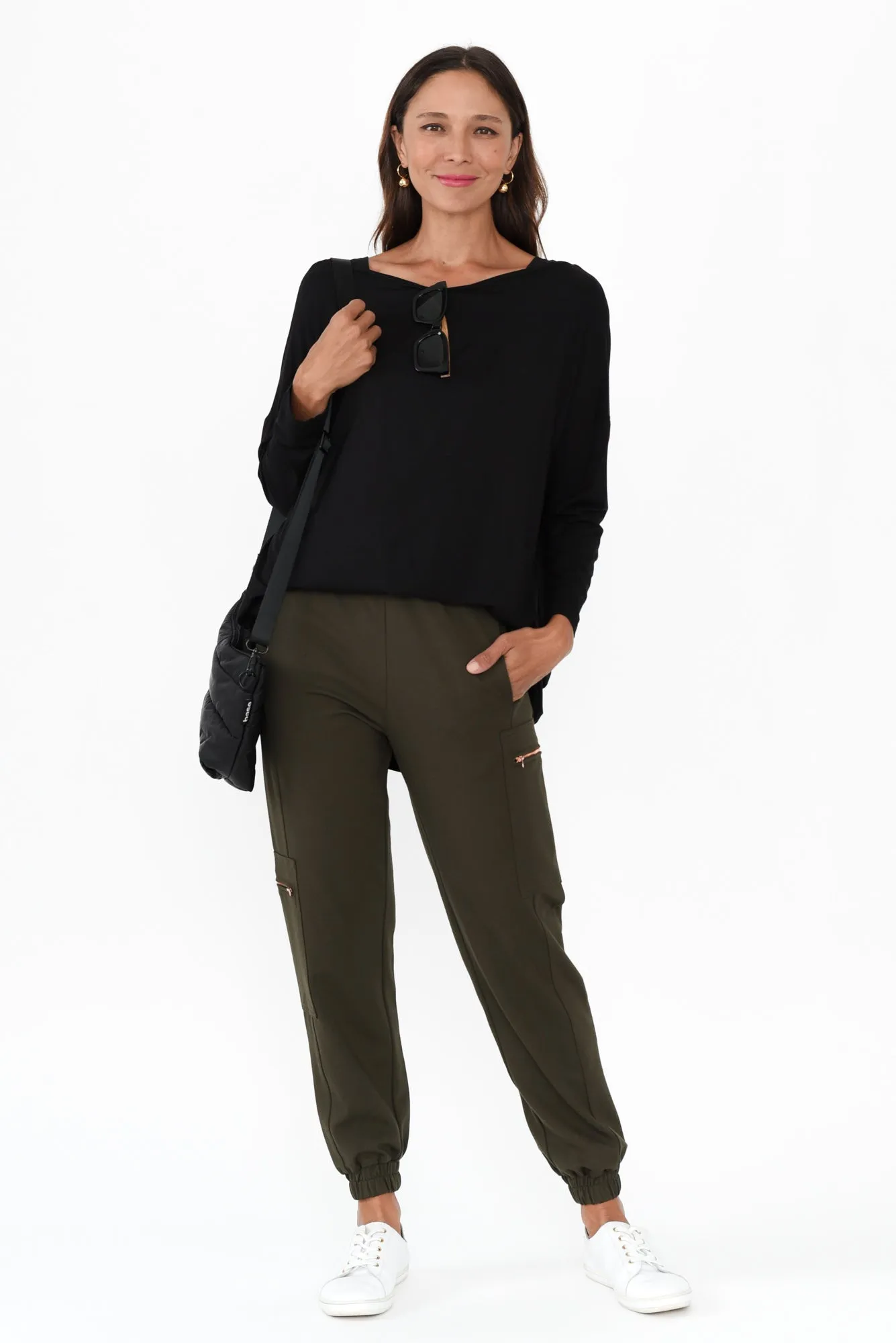 Tracey Khaki Zip Pocket Jogger sold by Blue Bungalow product image thumbnail 2
