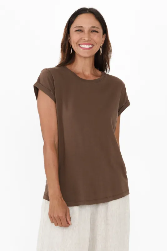Manly Chocolate Cotton Tee sold by Blue Bungalow