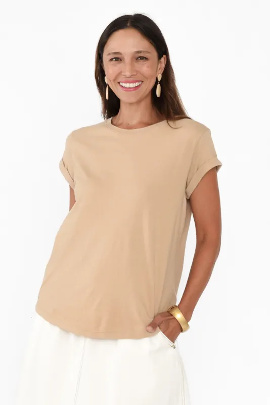 Manly Oat Cotton Tee sold by Blue Bungalow