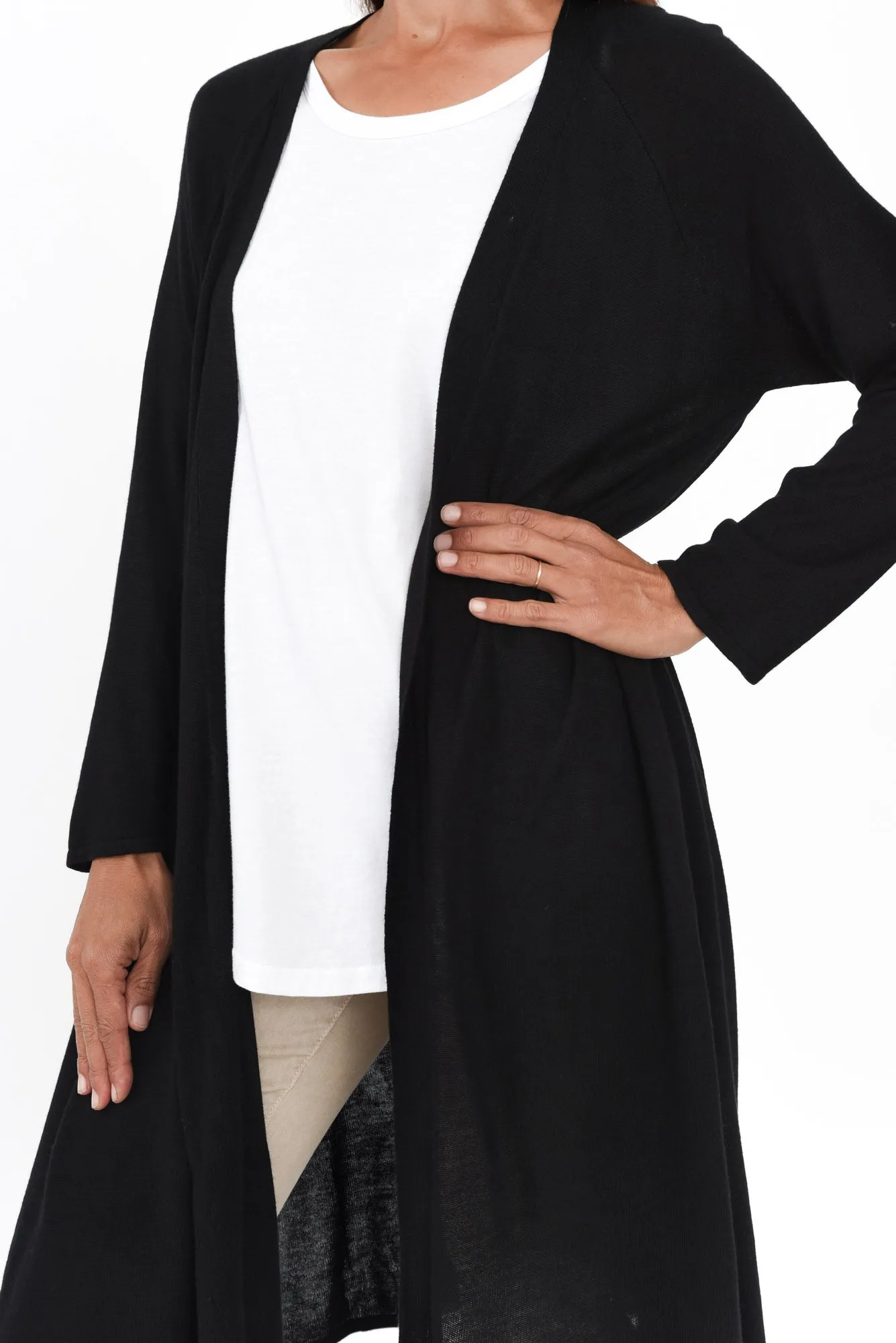 Quatro Black Bamboo Cashmere Cardigan sold by Blue Bungalow product image thumbnail 5