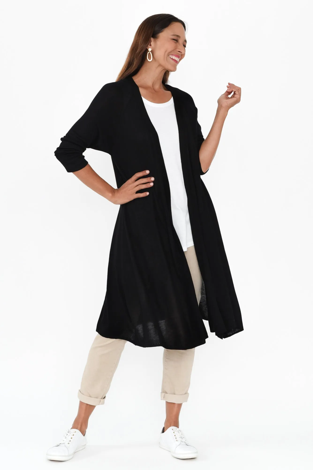 Quatro Black Bamboo Cashmere Cardigan sold by Blue Bungalow product image thumbnail 2