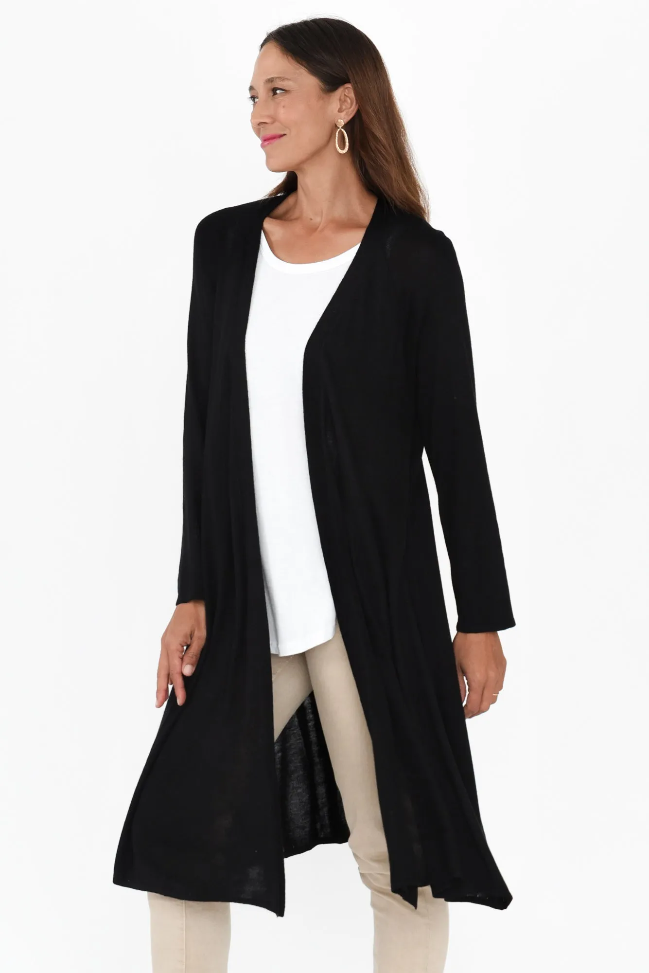 Quatro Black Bamboo Cashmere Cardigan sold by Blue Bungalow product image thumbnail 3