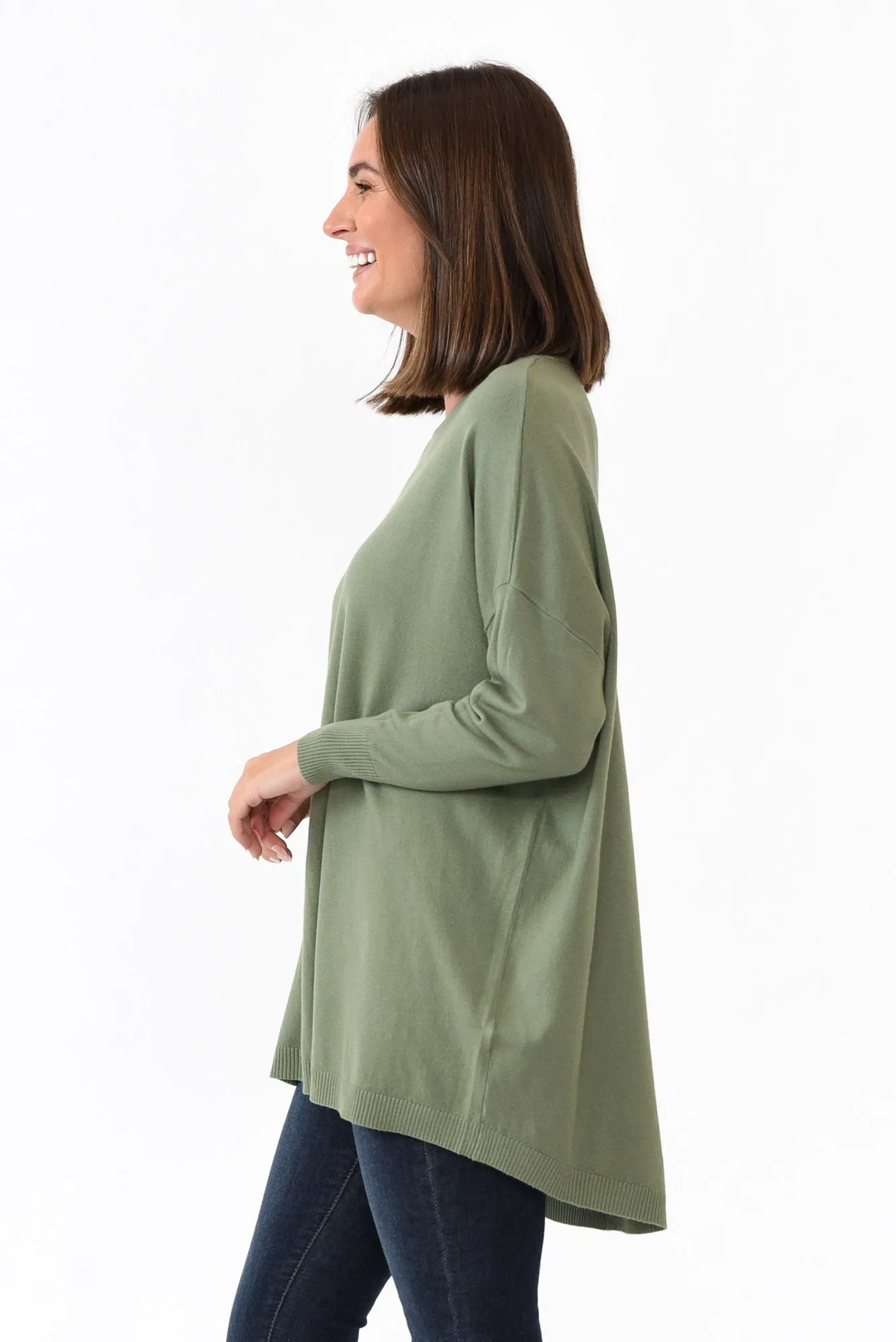 Meryl Khaki Wool Blend Drape Jumper sold by Blue Bungalow product image thumbnail 4