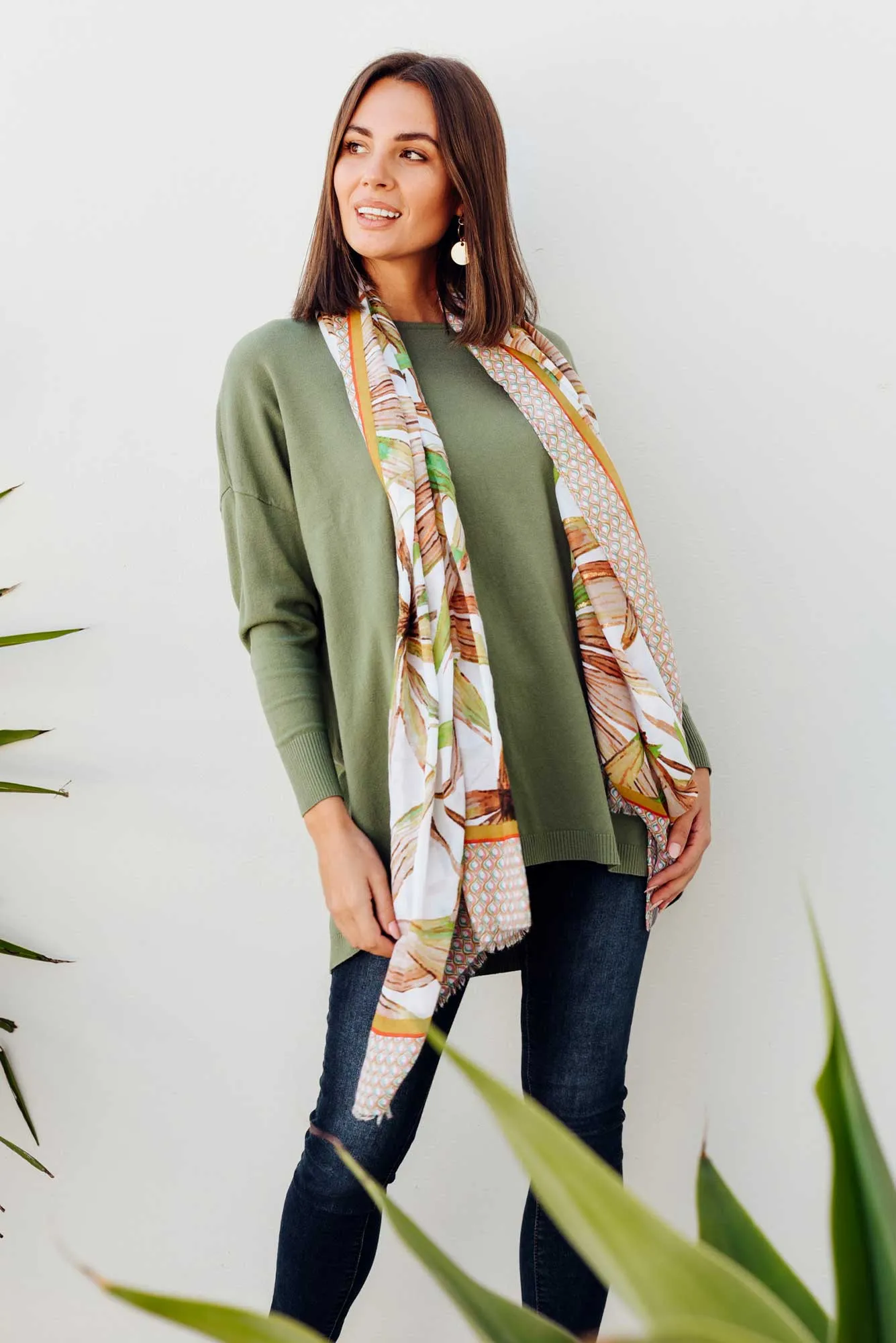 Meryl Khaki Wool Blend Drape Jumper sold by Blue Bungalow product image thumbnail 2