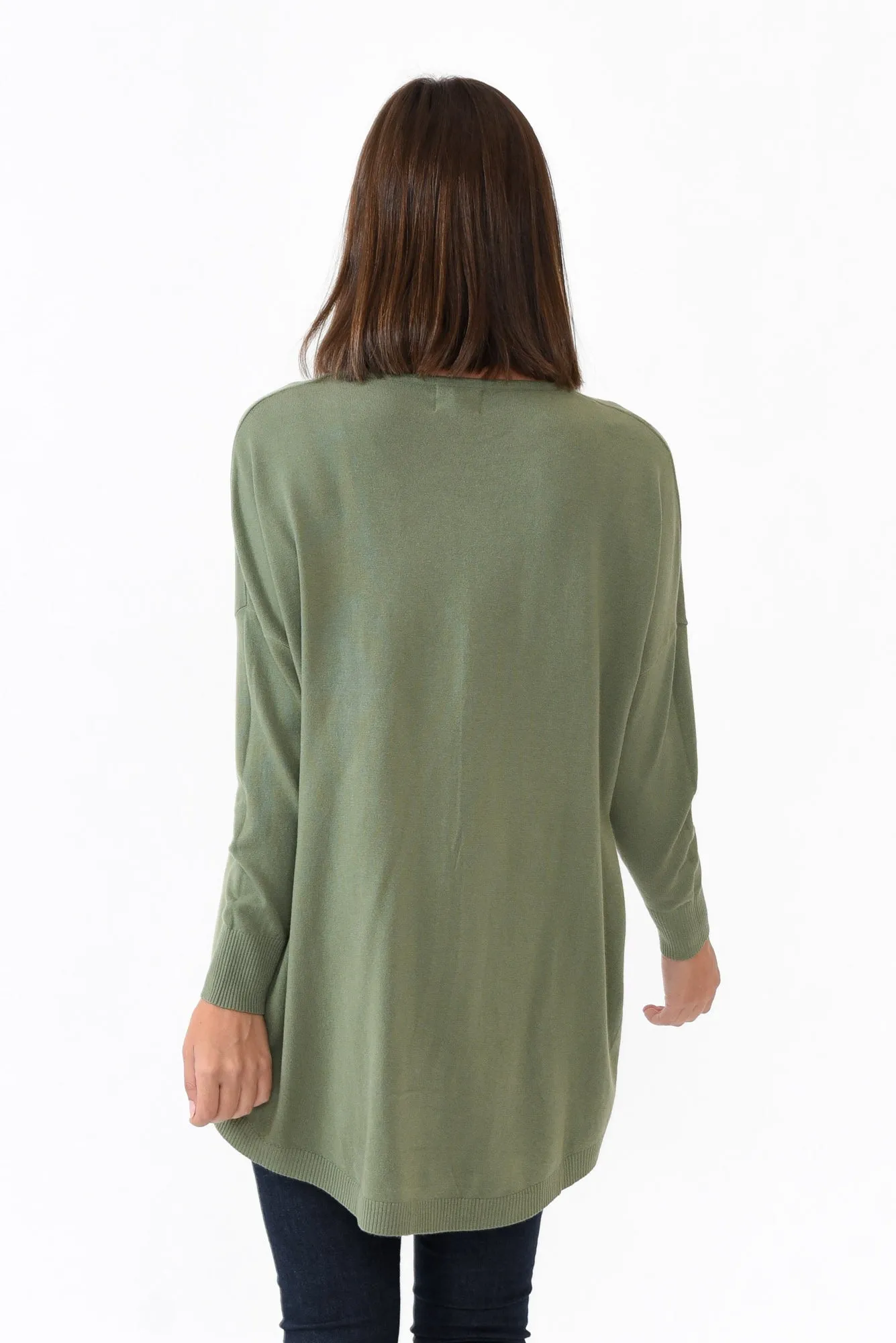 Meryl Khaki Wool Blend Drape Jumper sold by Blue Bungalow product image thumbnail 5