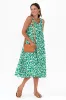 Rina Green Dash Cotton Pocket Dress sold by Blue Bungalow