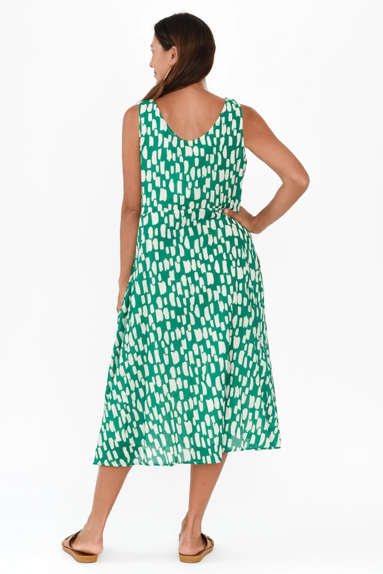 Rina Green Dash Cotton Pocket Dress sold by Blue Bungalow product image thumbnail 4