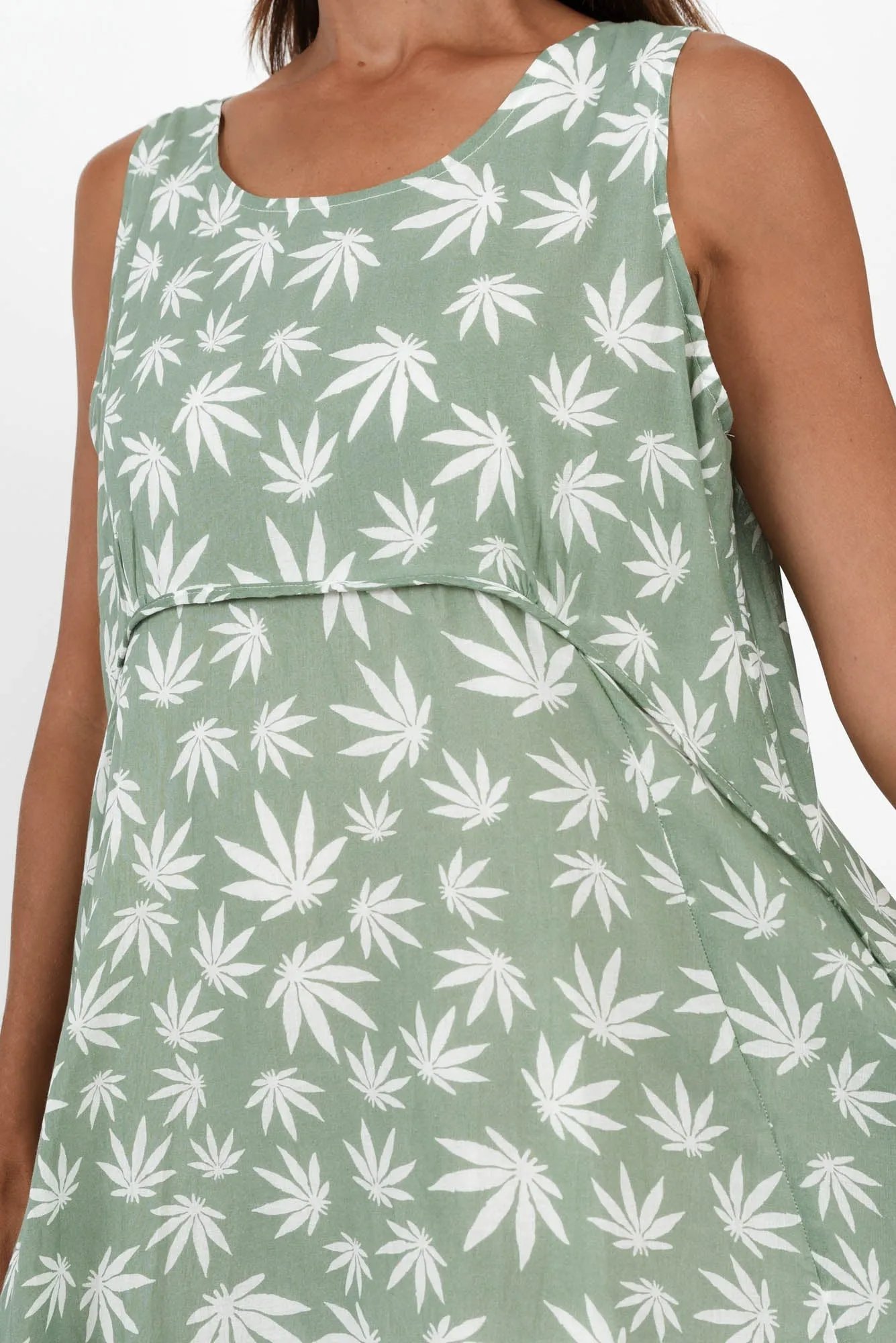 Rina Sage Agave Leaf Cotton Pocket Dress sold by Blue Bungalow product image thumbnail 5