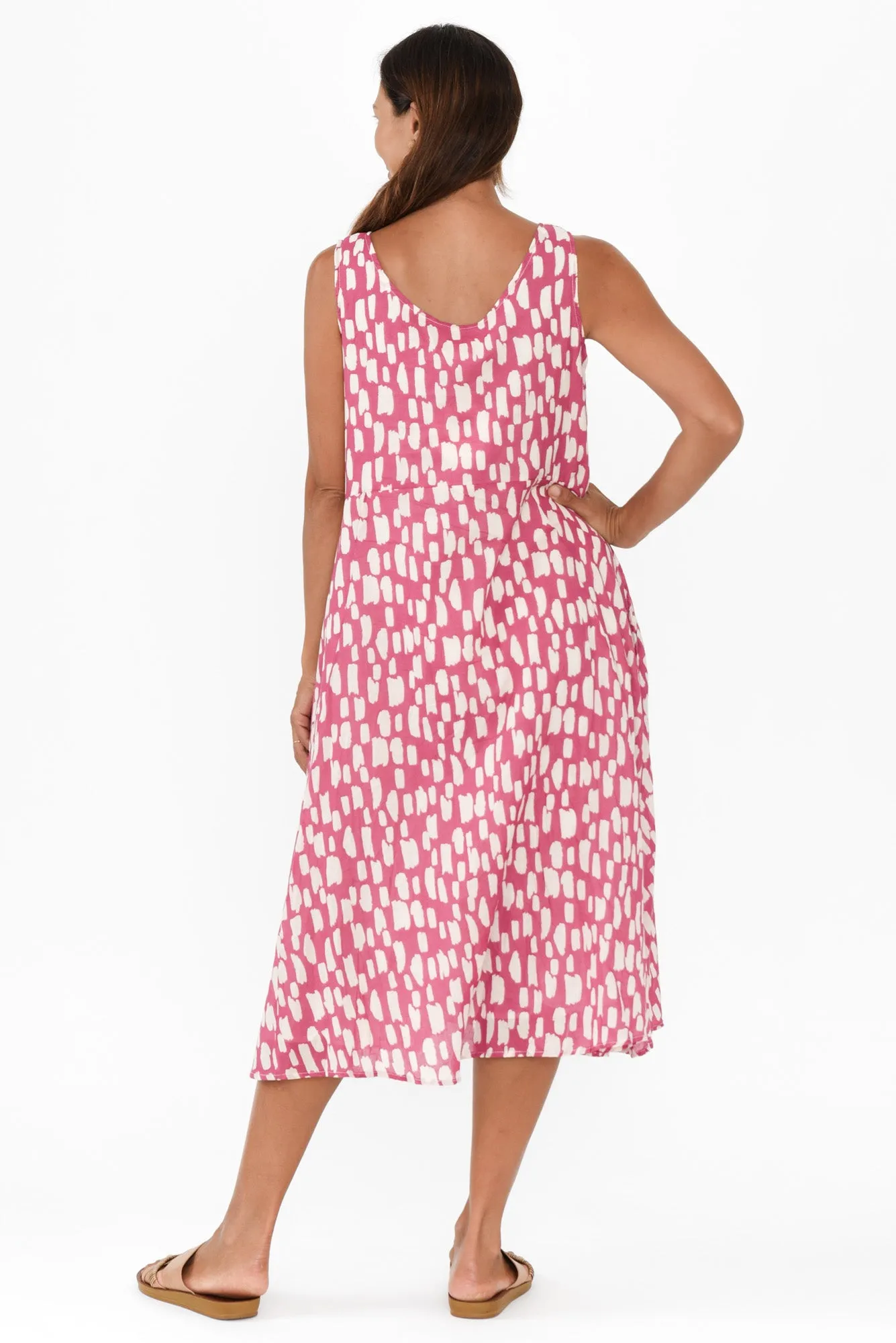 Rina Pink Dash Cotton Pocket Dress sold by Blue Bungalow product image thumbnail 5