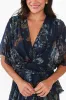 Natalie Navy Flower Silk Layer Dress sold by Blue Bungalow
