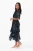 Natalie Navy Flower Silk Layer Dress sold by Blue Bungalow