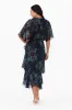 Natalie Navy Flower Silk Layer Dress sold by Blue Bungalow