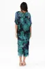 Katerina Aqua Floral Silk Overlay Maxi Dress sold by Blue Bungalow