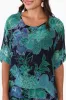 Katerina Aqua Floral Silk Overlay Maxi Dress sold by Blue Bungalow