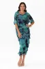 Katerina Aqua Floral Silk Overlay Maxi Dress sold by Blue Bungalow