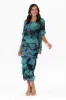 Katerina Aqua Floral Silk Overlay Maxi Dress sold by Blue Bungalow