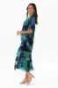Katerina Aqua Floral Silk Overlay Maxi Dress sold by Blue Bungalow