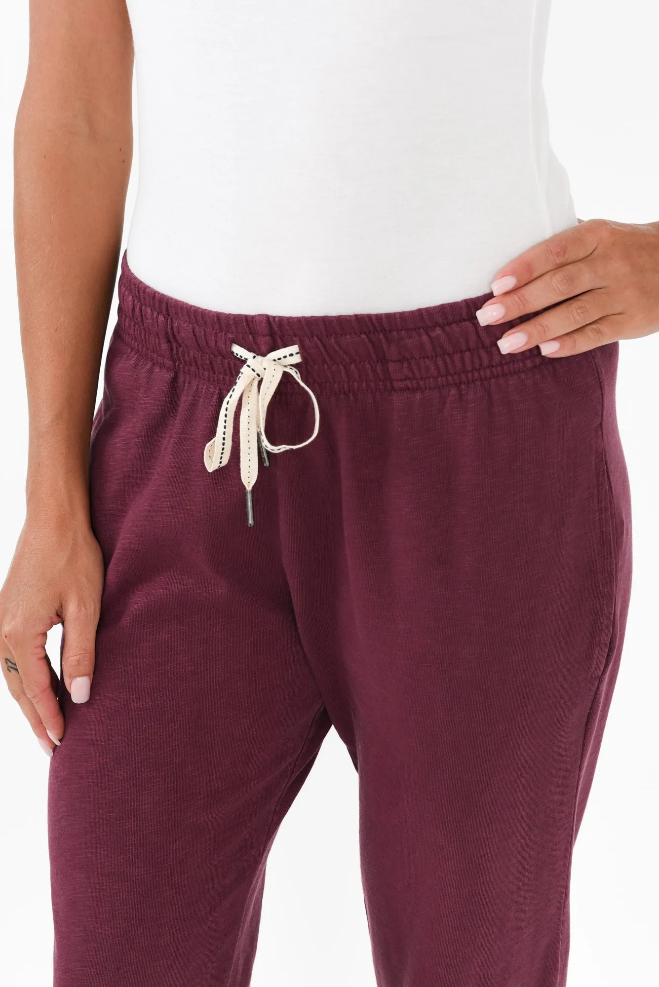 Fundamental Brunch Burgundy Cotton Pants sold by Blue Bungalow product image thumbnail 5