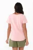 Maggie Pink Cotton Vee Tee sold by Blue Bungalow