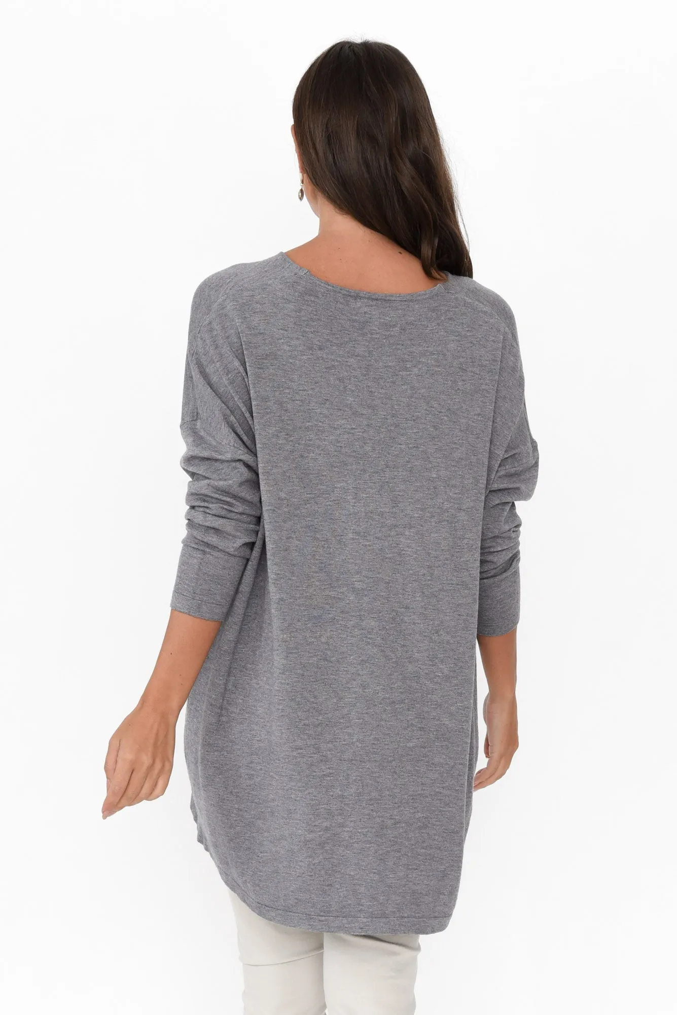 Piper Grey V Neck Knit Jumper sold by Blue Bungalow product image thumbnail 4