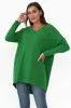 Piper Green V Neck Knit Jumper sold by Blue Bungalow