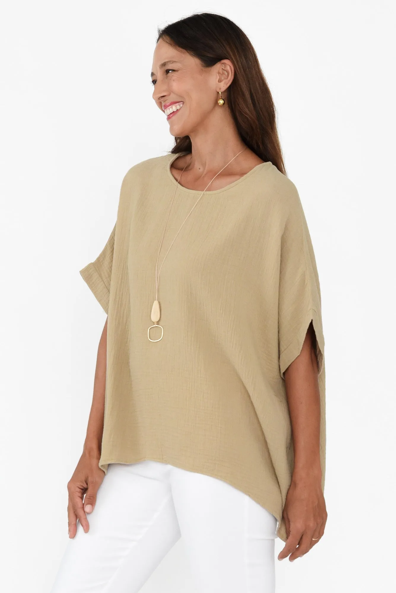 Elaine Mocha Cotton Cheesecloth Top sold by Blue Bungalow product image thumbnail 3