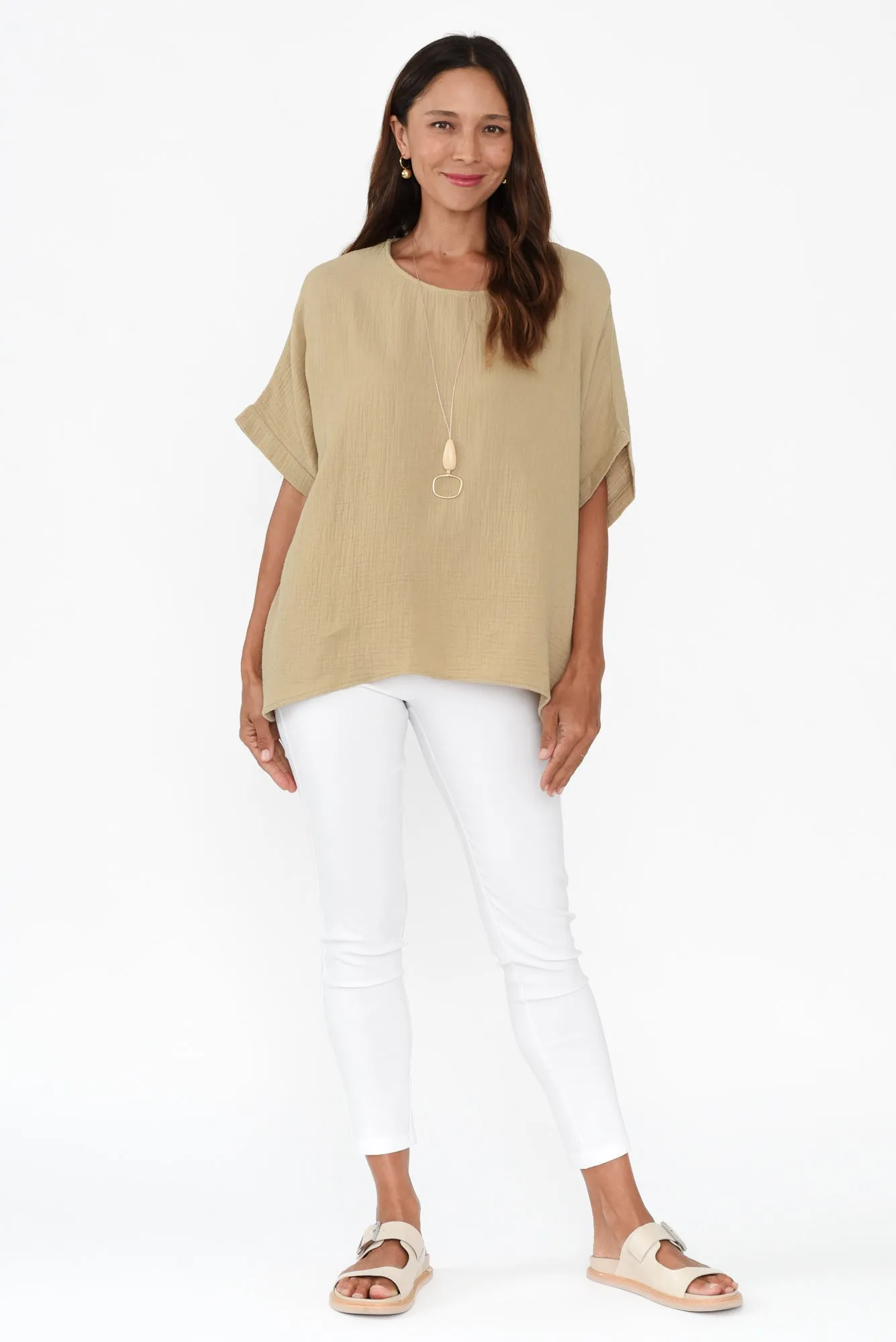 Elaine Mocha Cotton Cheesecloth Top sold by Blue Bungalow product image thumbnail 2