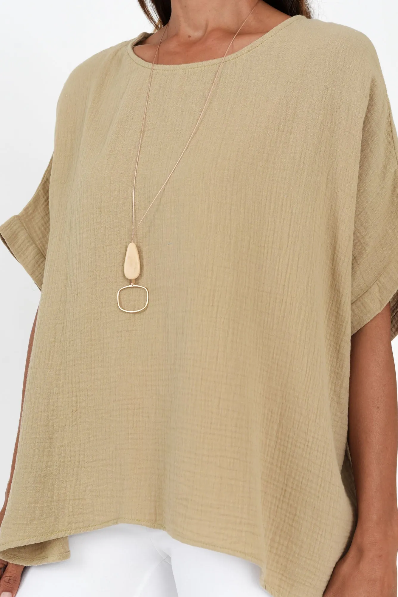 Elaine Mocha Cotton Cheesecloth Top sold by Blue Bungalow product image thumbnail 5