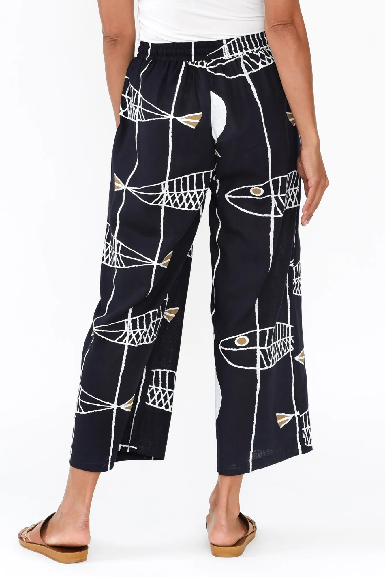 Minnelli Navy Sea Linen Cotton Pants sold by Blue Bungalow product image thumbnail 5