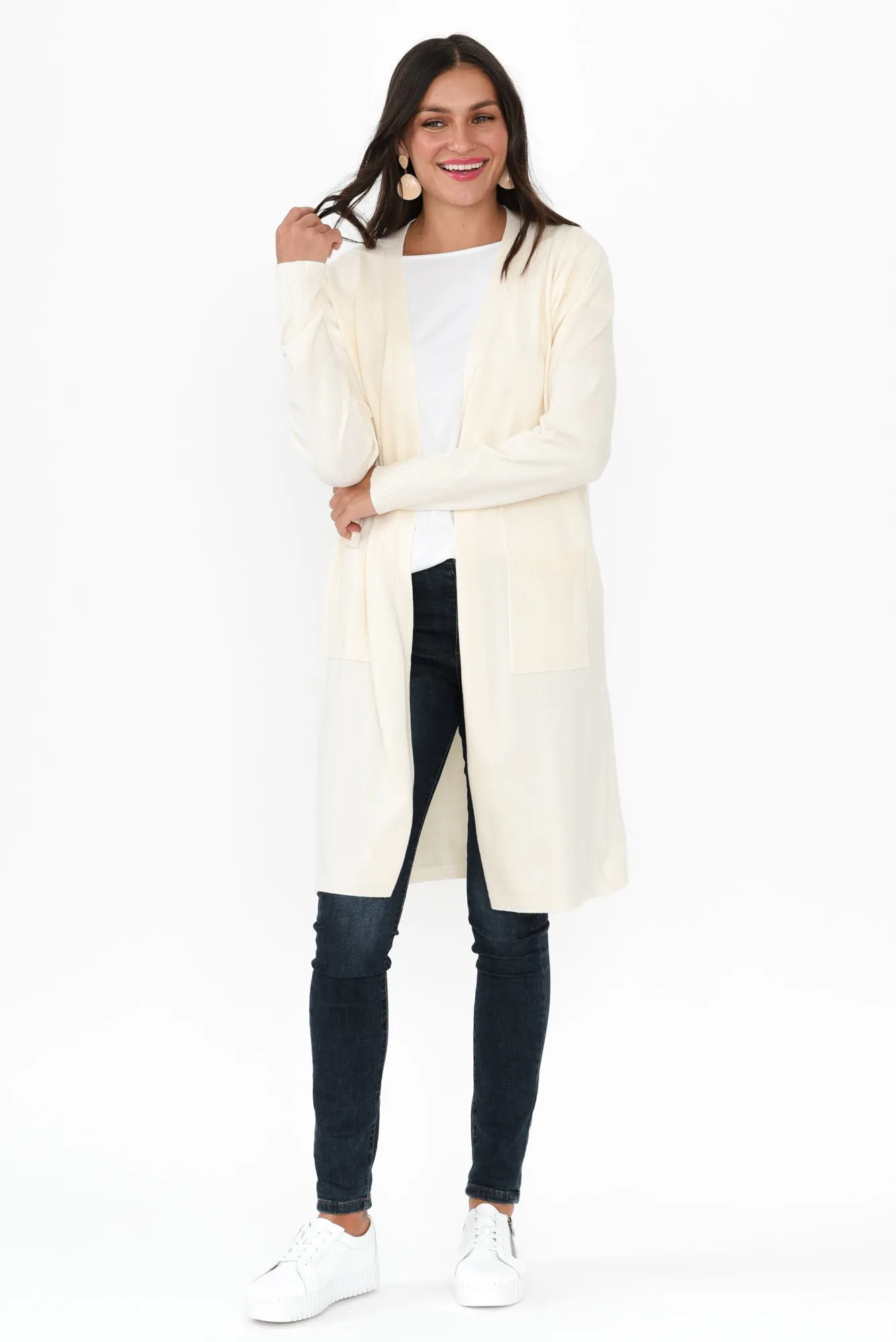 Issa Cream Knit Pocket Cardigan sold by Blue Bungalow product image thumbnail 2