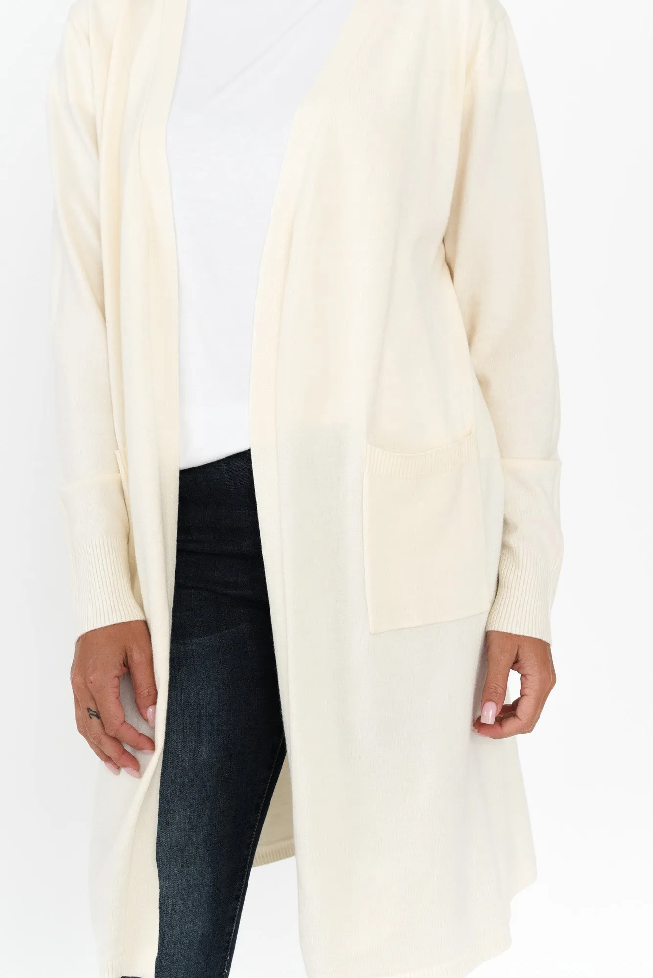 Issa Cream Knit Pocket Cardigan sold by Blue Bungalow product image thumbnail 5