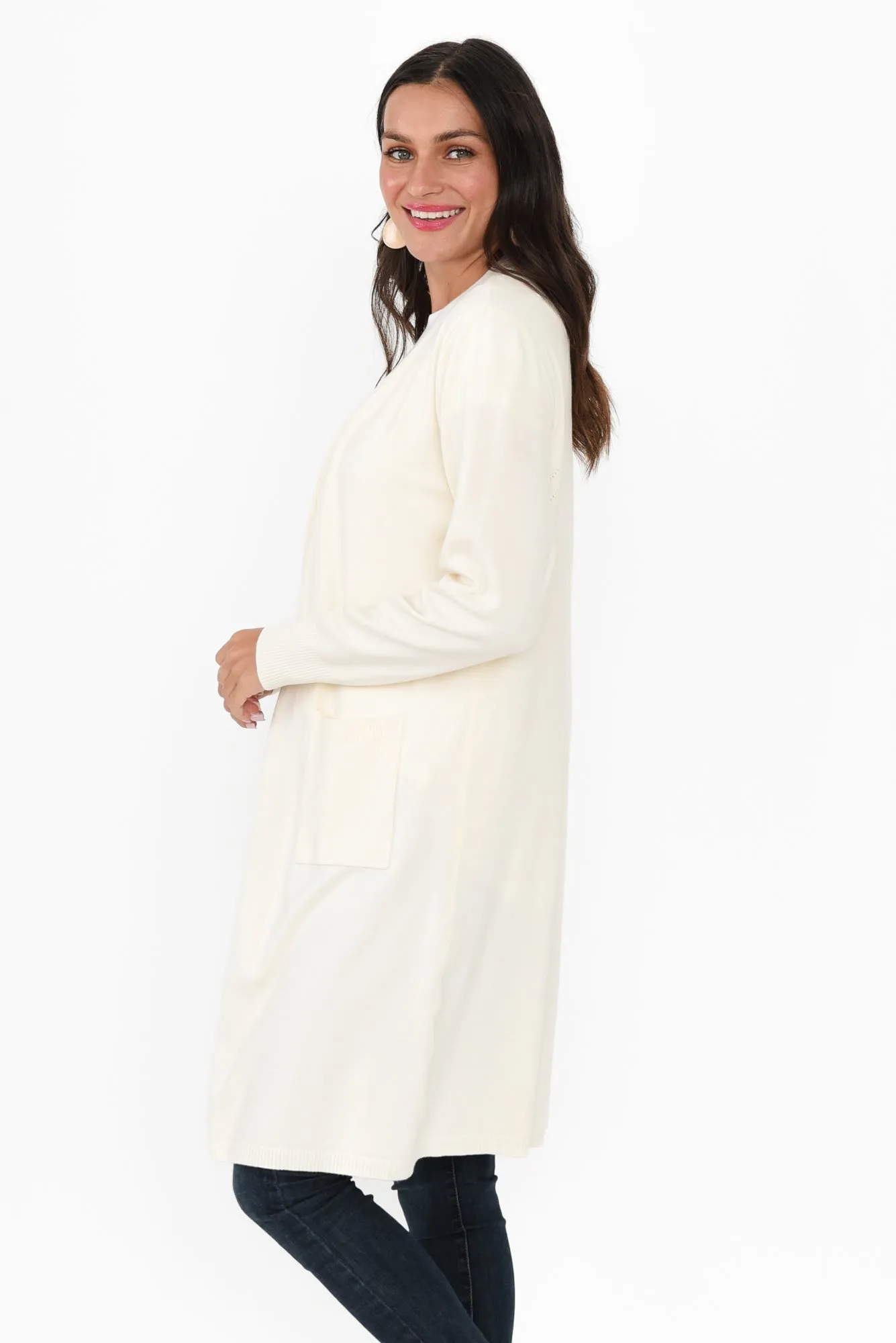 Issa Cream Knit Pocket Cardigan sold by Blue Bungalow product image thumbnail 3