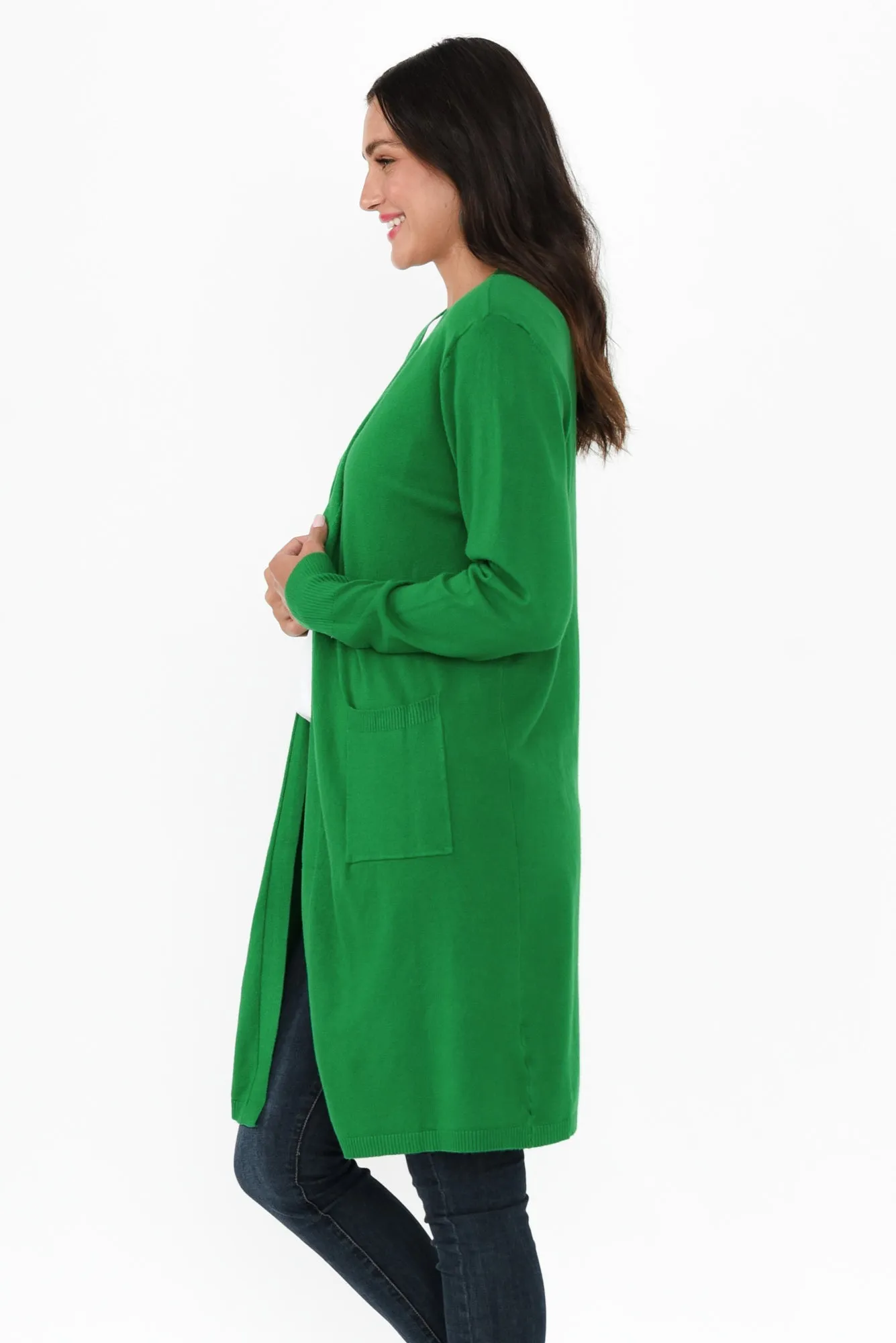 Issa Green Knit Pocket Cardigan sold by Blue Bungalow product image thumbnail 3