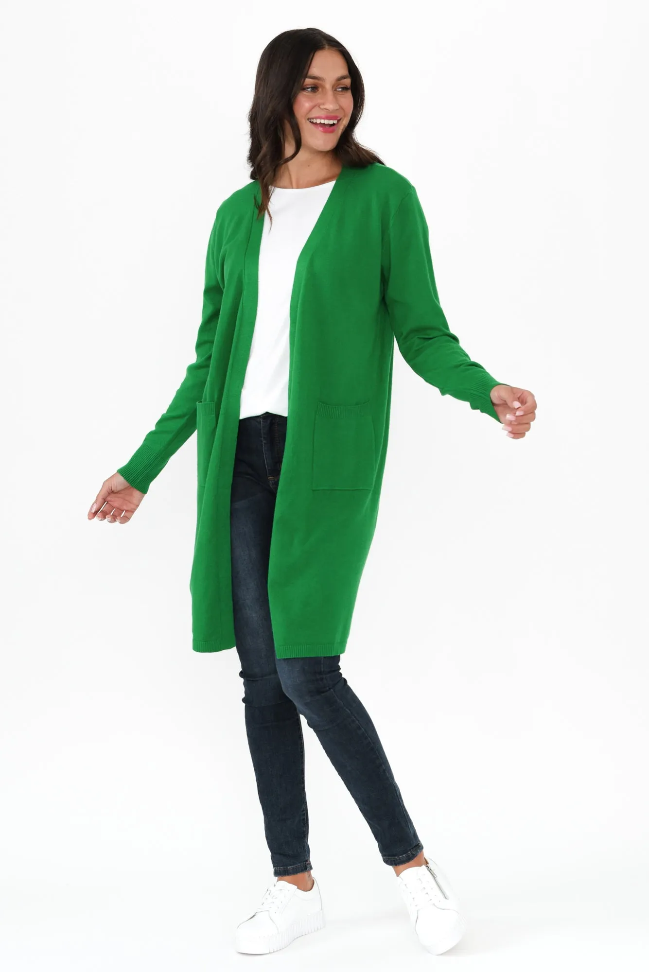 Issa Green Knit Pocket Cardigan sold by Blue Bungalow product image thumbnail 2