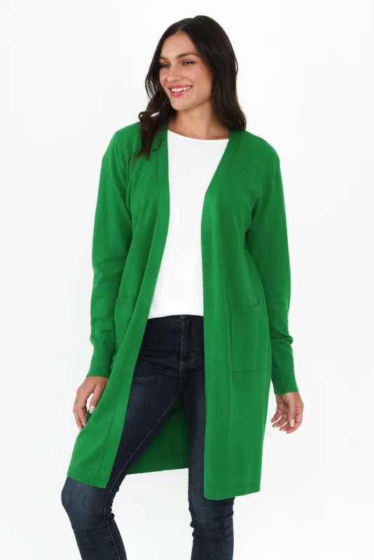 Issa Green Knit Pocket Cardigan sold by Blue Bungalow