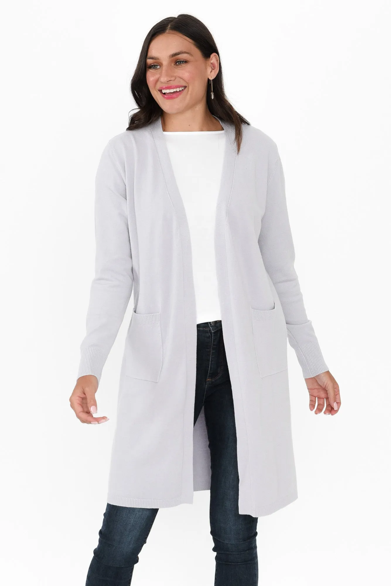 Issa Lilac Knit Pocket Cardigan sold by Blue Bungalow