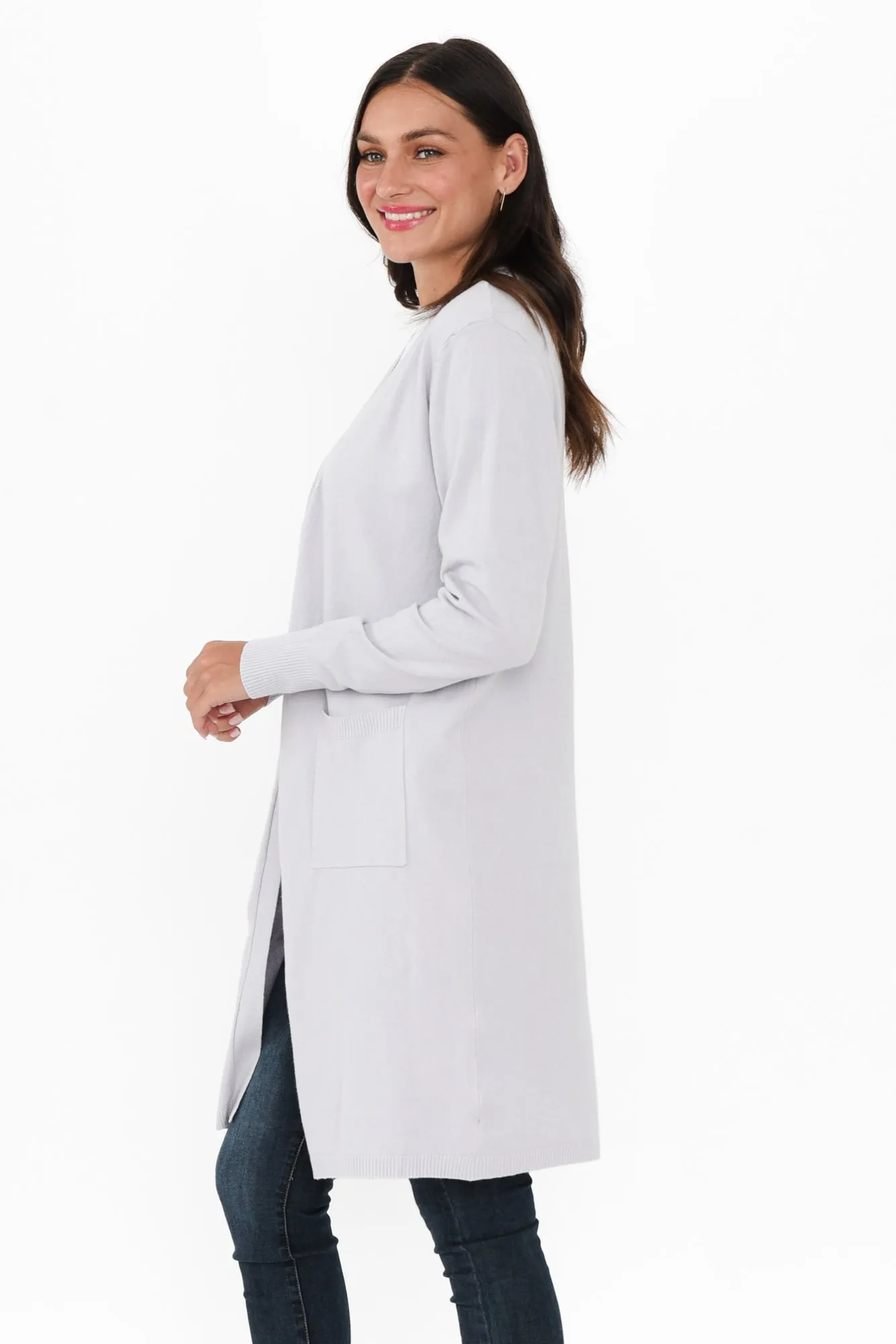 Issa Lilac Knit Pocket Cardigan sold by Blue Bungalow product image thumbnail 3