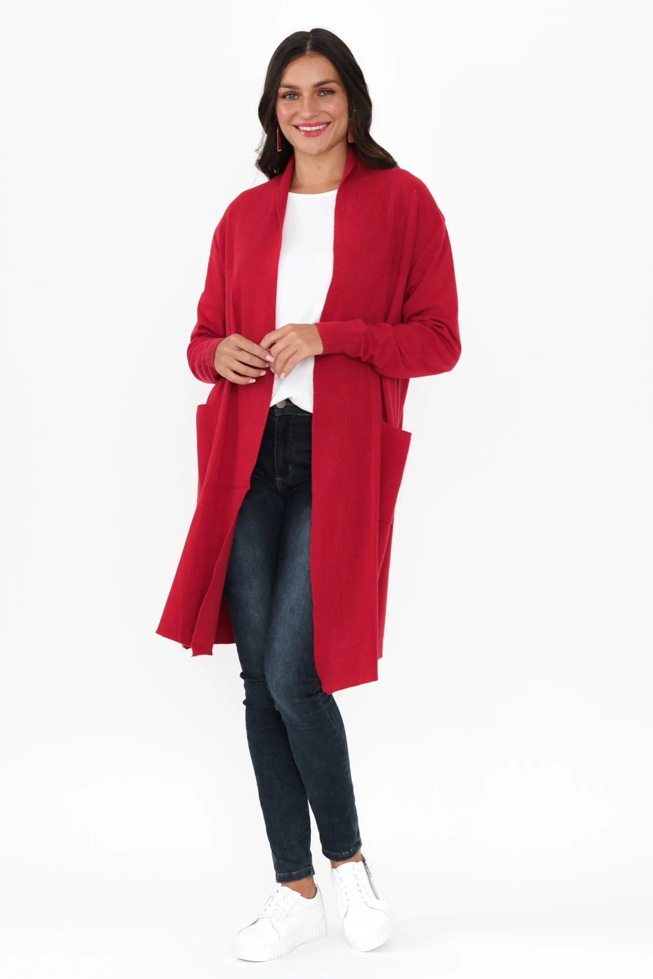 Kindred Red Pocket Cardigan sold by Blue Bungalow product image thumbnail 2