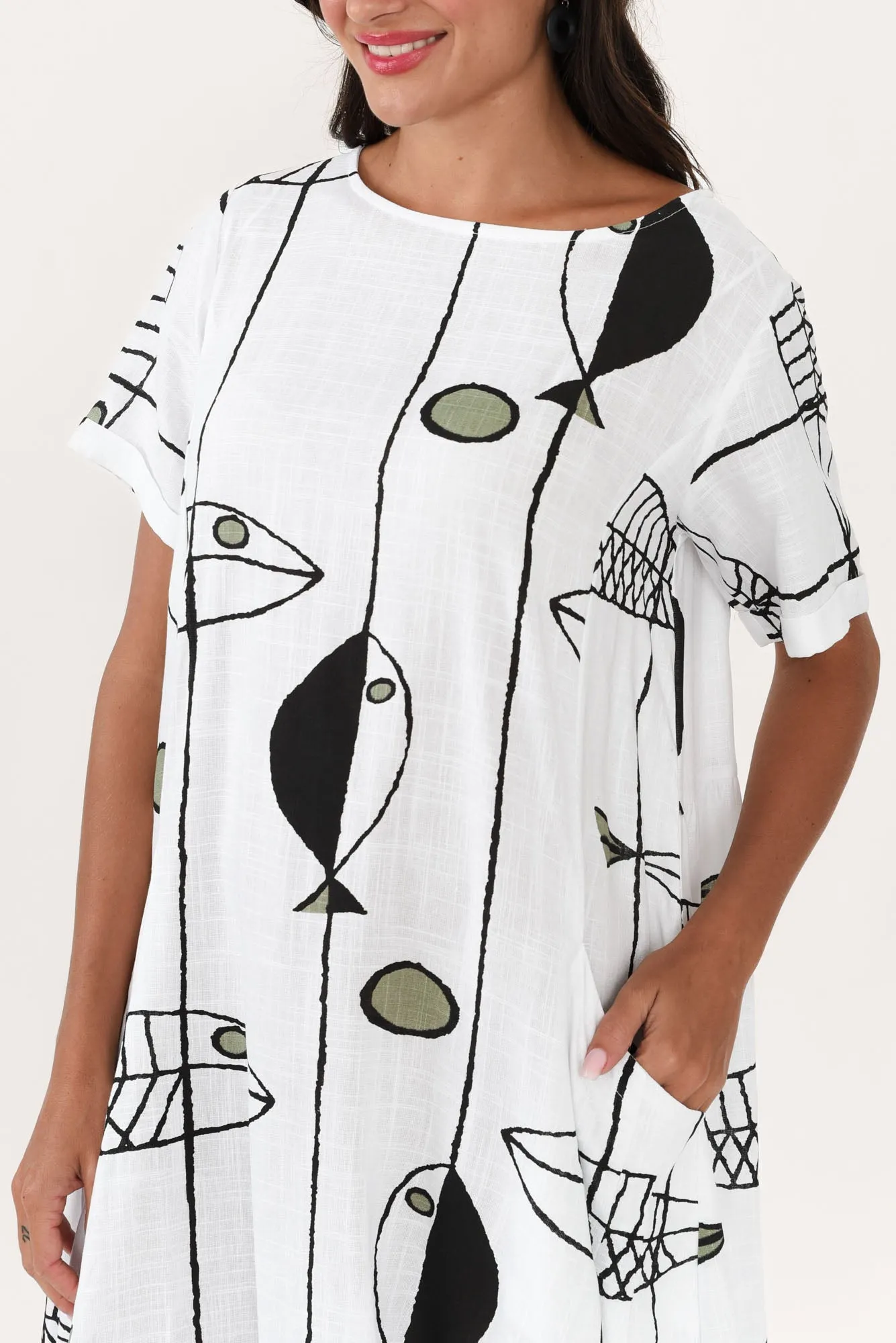 Norene White Sea Linen Cotton Dress sold by Blue Bungalow product image thumbnail 5