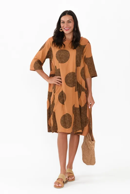 Norene Rust Spot Linen Cotton Dress sold by Blue Bungalow