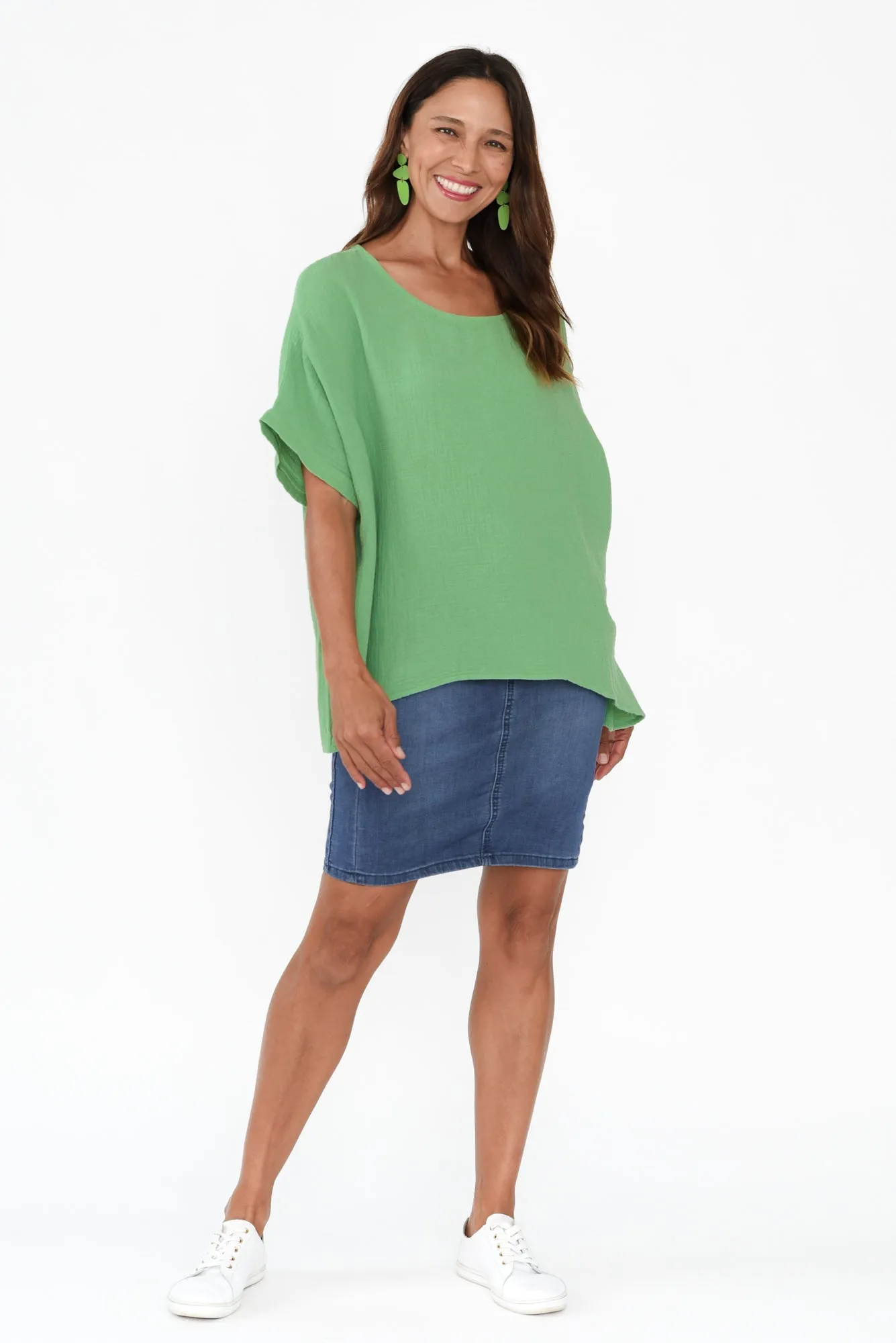 Elaine Green Cotton Cheesecloth Top sold by Blue Bungalow product image thumbnail 2