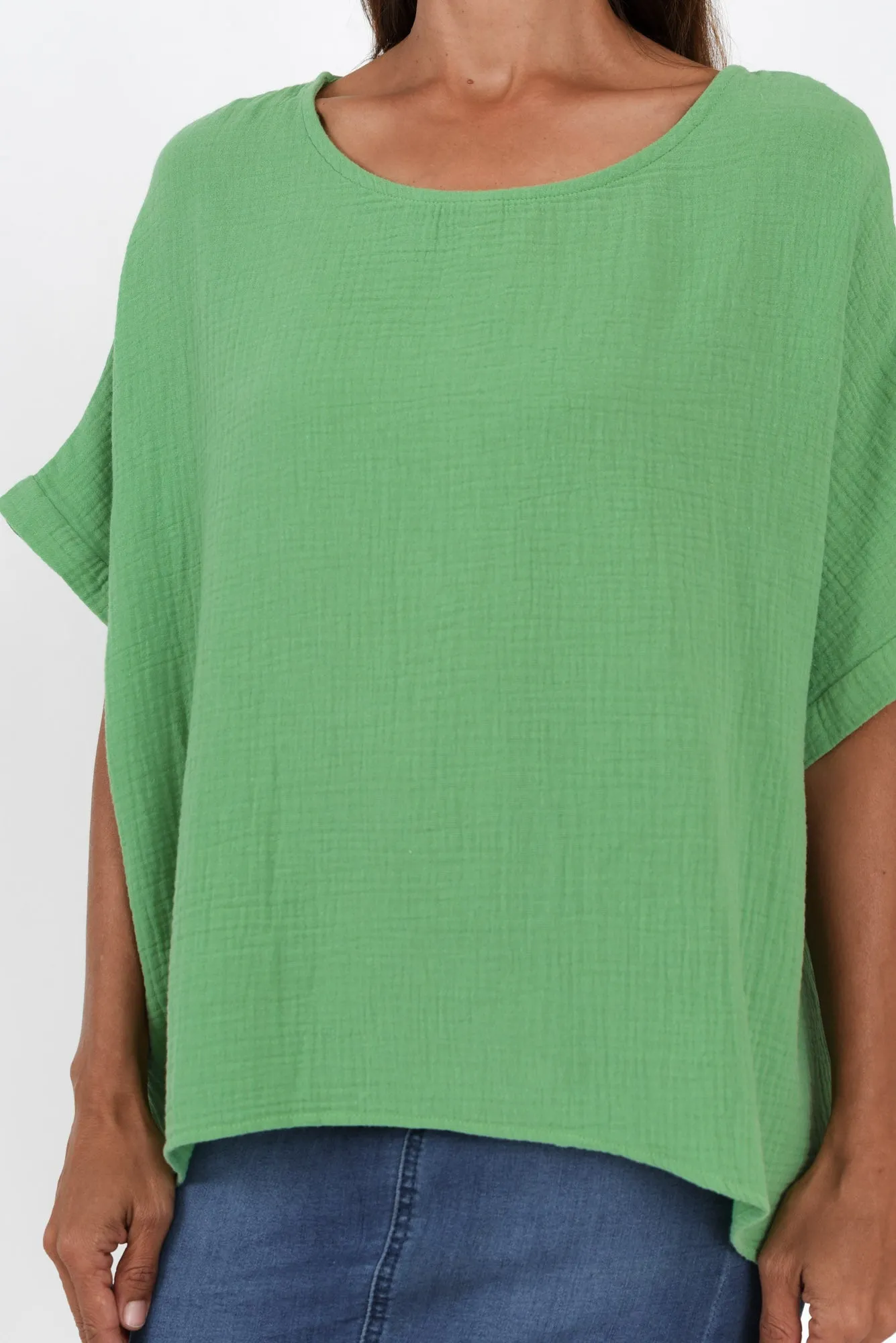 Elaine Green Cotton Cheesecloth Top sold by Blue Bungalow product image thumbnail 5